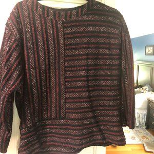Anthropologie Stripe Tweed Top
